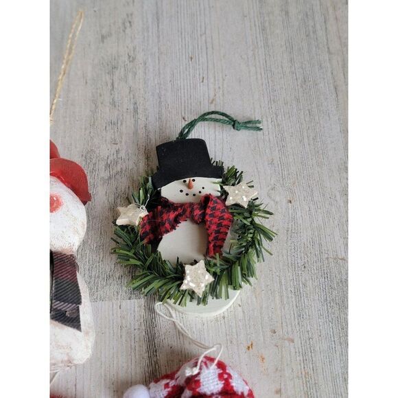 Variety rustic snowman ornament snowflake wreath Xmas set - Picture 5 of 8